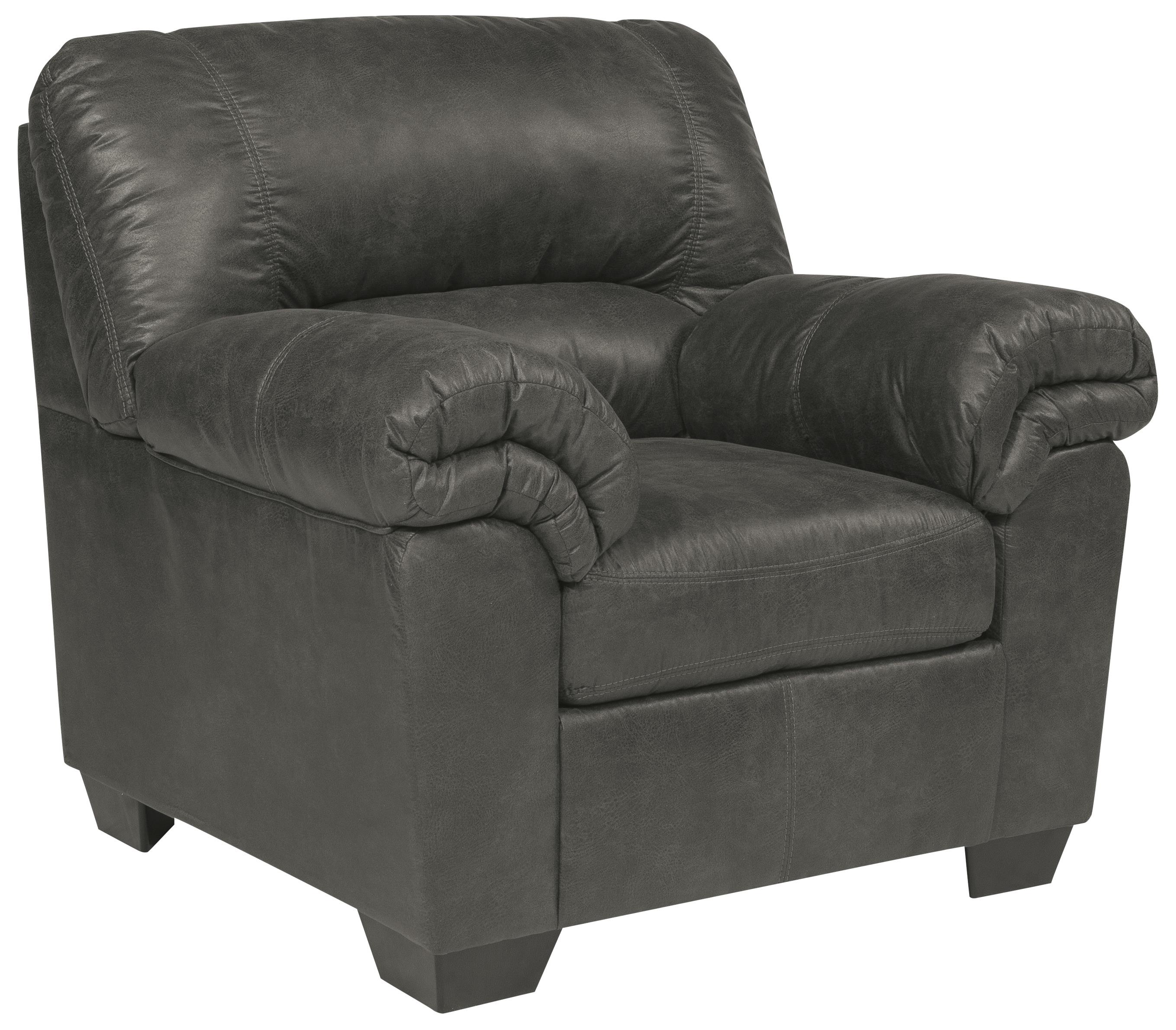 Signature Design by Ashley Bladen Casual Faux Leather Chair & Ottoman Prime Brothers Furniture